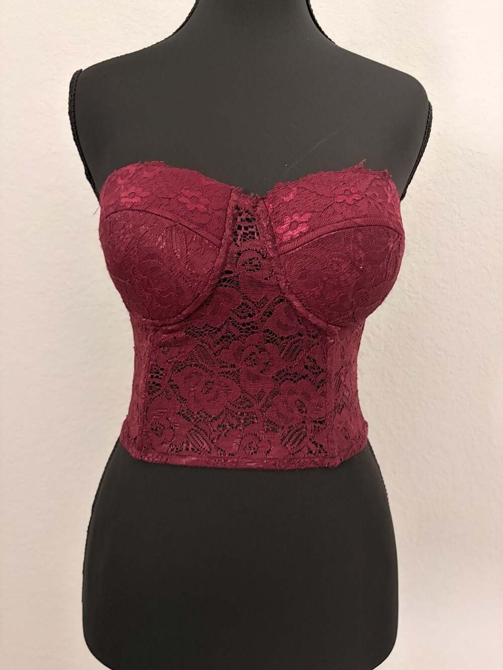 Charlotte Russe Corset Top Size XS Burgundy